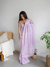 Supreme Georgette  Sequence Worked Lavender Saree